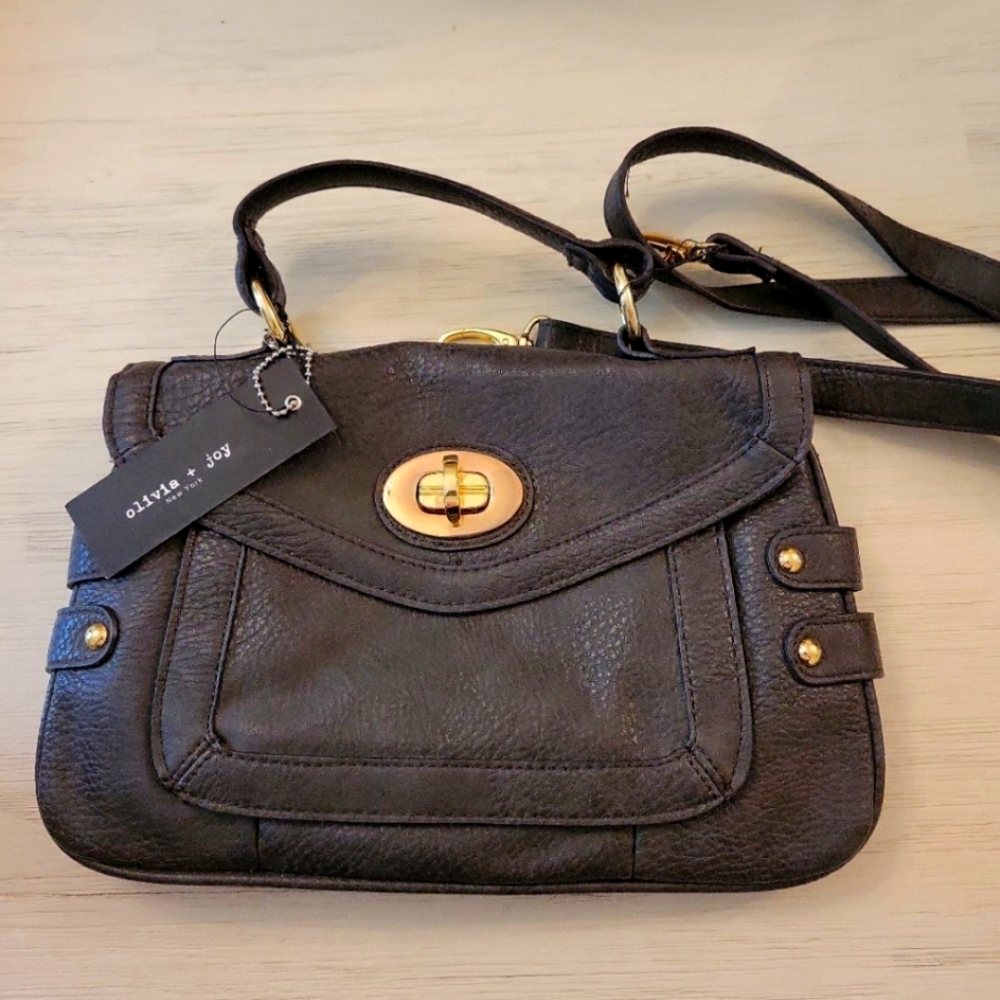 Crossbody Bag Purse Charcoal Grey Olivia & Joy NEW